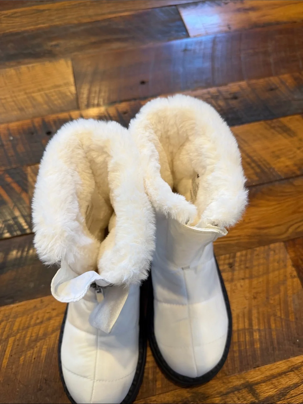 Jambu White Quilted Fur-Lined Winter Boots